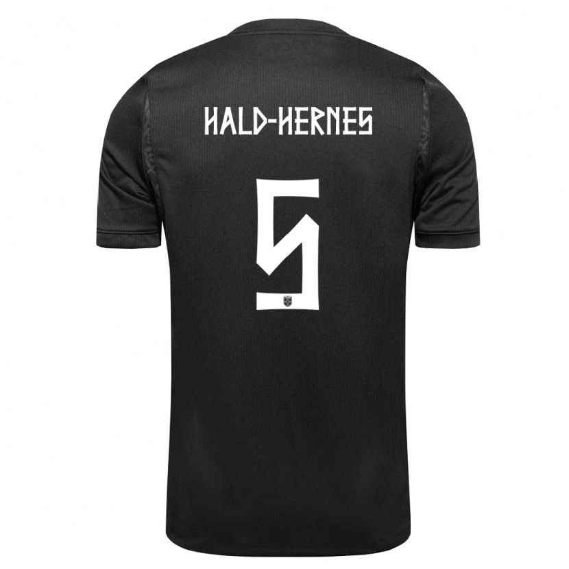Danxen Män Norge Ulrik Hald-Hernes #5 Svart Bortatröja Matchtröjor 26-28 Tröjor T-Tröja