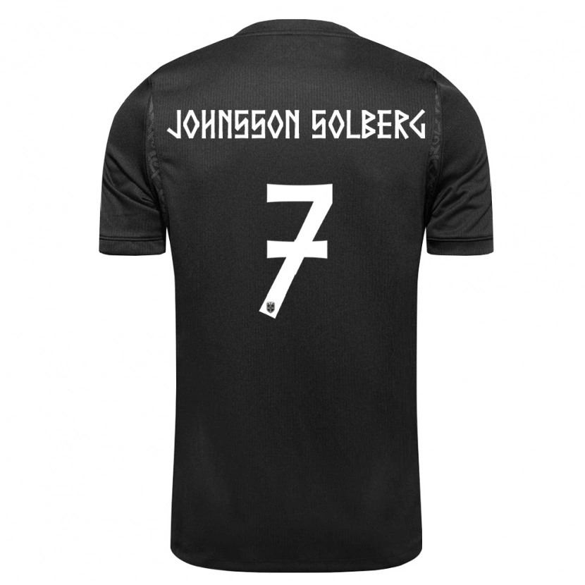 Danxen Män Norge Jesper Johnsson Solberg #7 Svart Bortatröja Matchtröjor 26-28 Tröjor T-Tröja