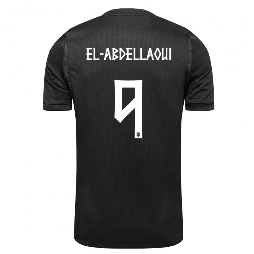 Danxen Män Norge Jones El-Abdellaoui #9 Svart Bortatröja Matchtröjor 26-28 Tröjor T-Tröja