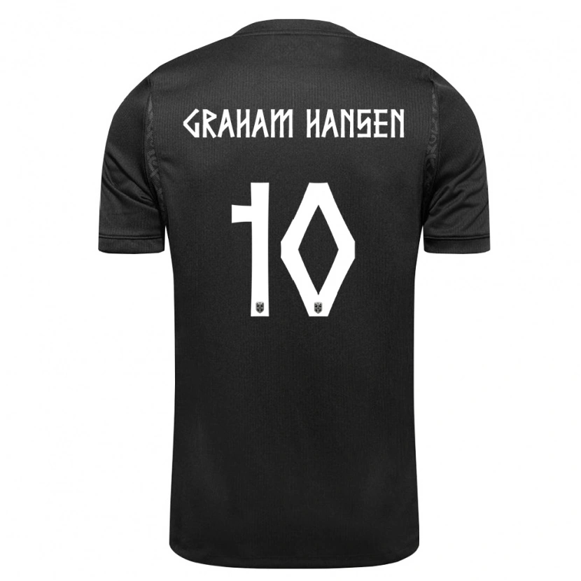 Danxen Män Norge Caroline Graham Hansen #10 Svart Bortatröja Matchtröjor 26-28 Tröjor T-Tröja