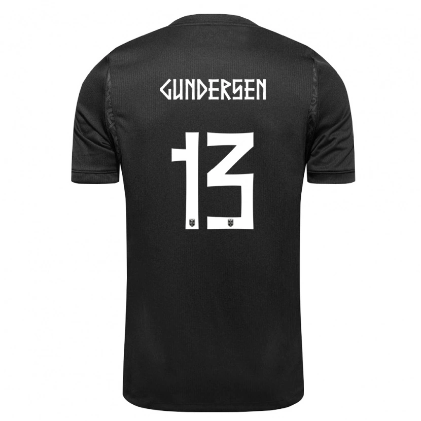 Danxen Män Norge John Kenneth Provido Gundersen #13 Svart Bortatröja Matchtröjor 26-28 Tröjor T-Tröja