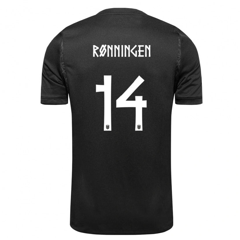 Danxen Män Norge Jakob Rønningen #14 Svart Bortatröja Matchtröjor 26-28 Tröjor T-Tröja