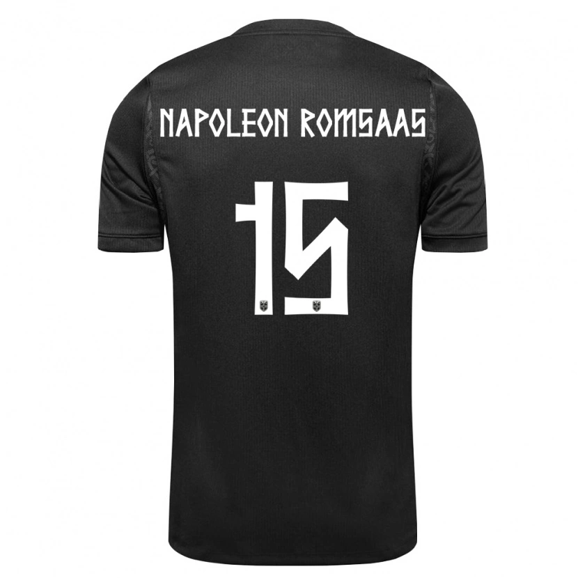 Danxen Män Norge Jakob Napoleon Romsaas #15 Svart Bortatröja Matchtröjor 26-28 Tröjor T-Tröja