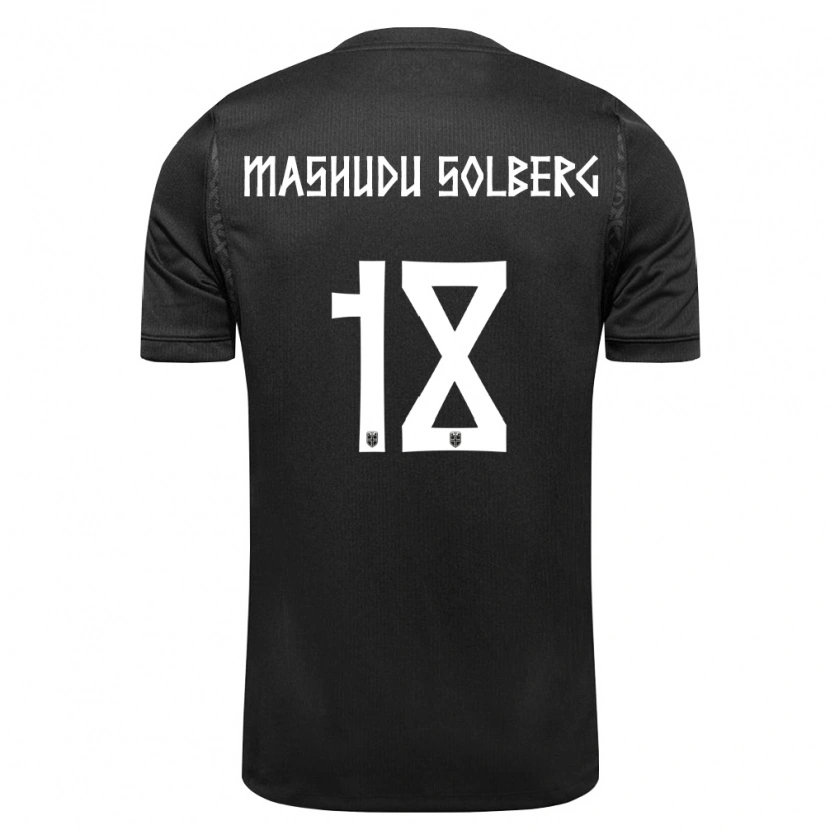 Danxen Män Norge Mathias Mashudu Solberg #18 Svart Bortatröja Matchtröjor 26-28 Tröjor T-Tröja