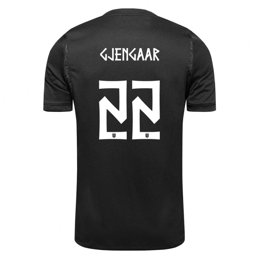 Danxen Män Norge Dennis Gjengaar #22 Svart Bortatröja Matchtröjor 26-28 Tröjor T-Tröja