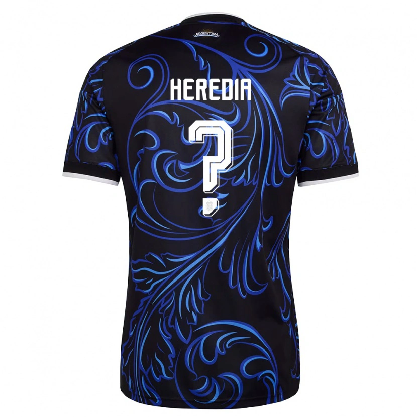 Danxen Män Argentina Gerónimo Heredia #0 Svart Vit Himmelblå Bortatröja Matchtröjor 26-28 Tröjor T-Tröja