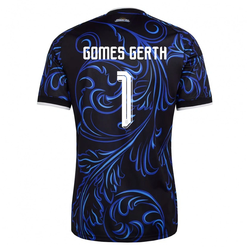 Danxen Män Argentina Federico Gomes Gerth #1 Svart Vit Himmelblå Bortatröja Matchtröjor 26-28 Tröjor T-Tröja