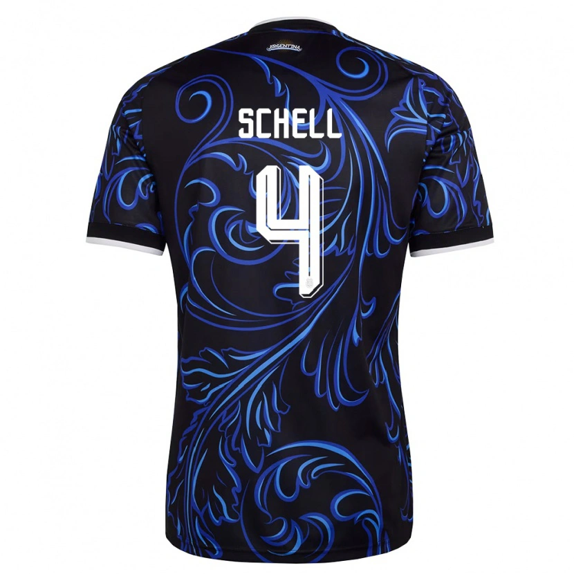 Danxen Män Argentina Sofia Schell #4 Svart Vit Himmelblå Bortatröja Matchtröjor 26-28 Tröjor T-Tröja