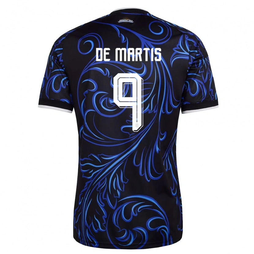 Danxen Män Argentina Thomás De Martis #9 Svart Vit Himmelblå Bortatröja Matchtröjor 26-28 Tröjor T-Tröja