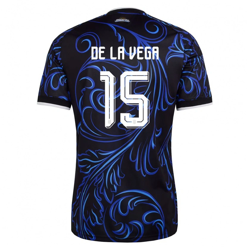 Danxen Män Argentina Pedro De La Vega #15 Svart Vit Himmelblå Bortatröja Matchtröjor 26-28 Tröjor T-Tröja