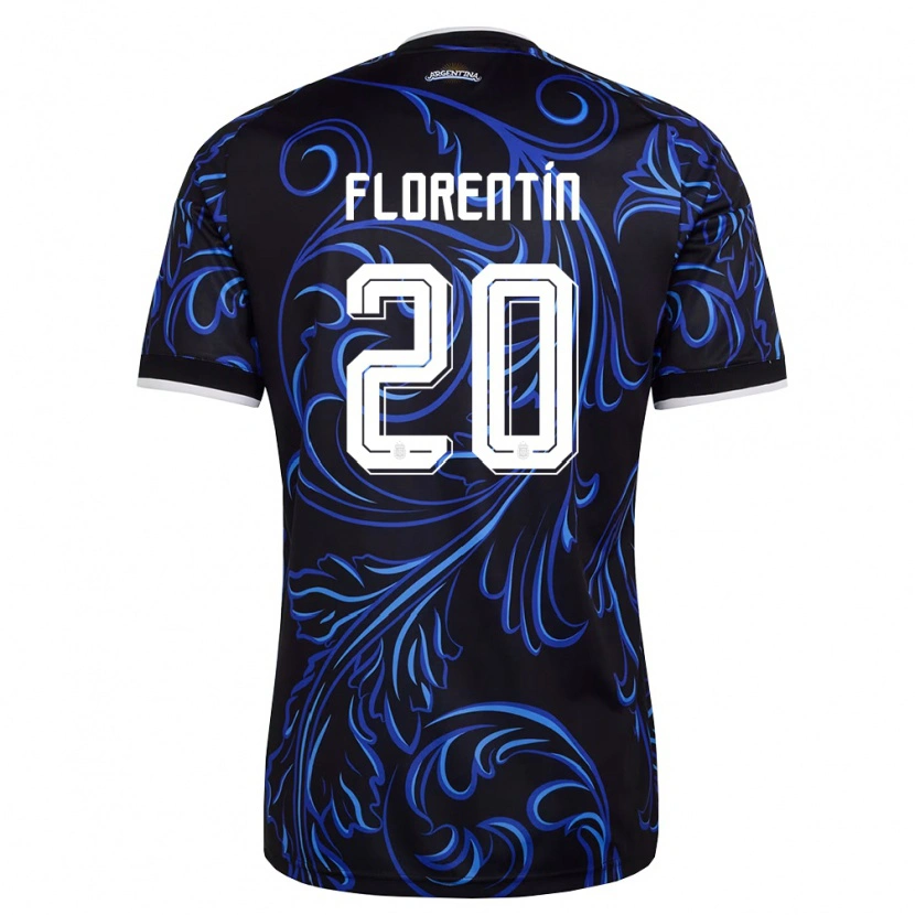 Danxen Män Argentina Ciro Florentín #20 Svart Vit Himmelblå Bortatröja Matchtröjor 26-28 Tröjor T-Tröja