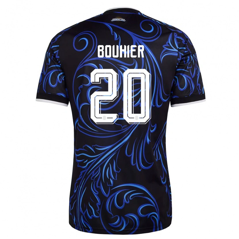 Danxen Män Argentina Gastón Bouhier #20 Svart Vit Himmelblå Bortatröja Matchtröjor 26-28 Tröjor T-Tröja