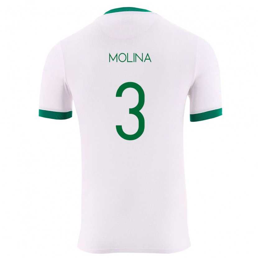 Danxen Män Bolivia Iván Molina #3 Vit Grön Röd Bortatröja Matchtröjor 26-28 Tröjor T-Tröja