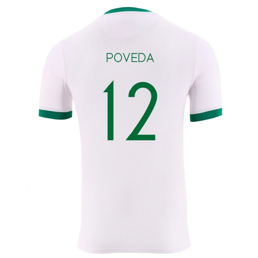 Danxen Män Bolivia Bruno Poveda #12 Vit Grön Röd Bortatröja Matchtröjor 26-28 Tröjor T-Tröja
