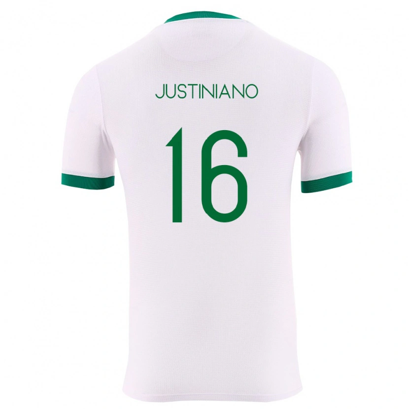 Danxen Män Bolivia Leonardo Justiniano #16 Vit Grön Röd Bortatröja Matchtröjor 26-28 Tröjor T-Tröja