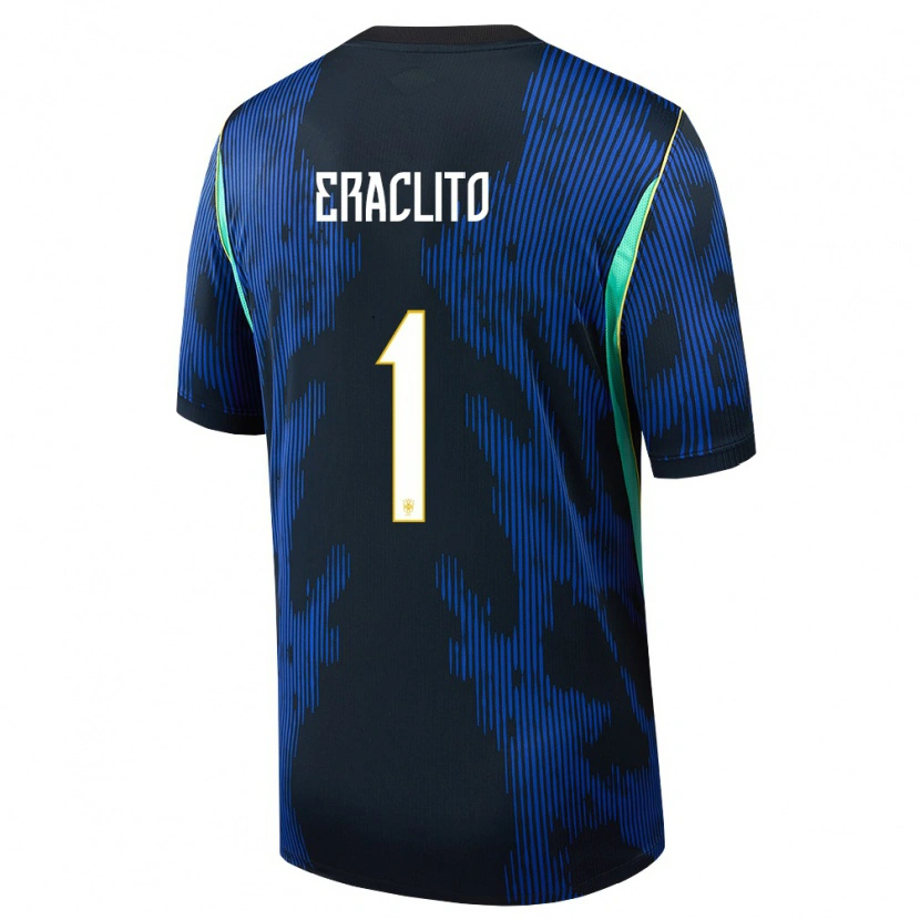Danxen Män Brasilien Marcelo Eraclito #1 Blå Marin Gul Bortatröja Matchtröjor 26-28 Tröjor T-Tröja
