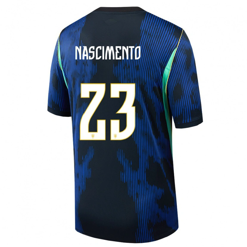 Danxen Män Brasilien Matheus Nascimento #23 Blå Marin Gul Bortatröja Matchtröjor 26-28 Tröjor T-Tröja