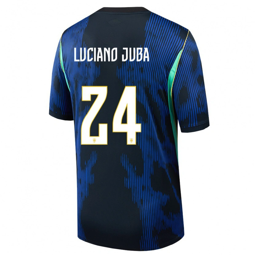 Danxen Män Brasilien Luciano Juba #24 Blå Marin Gul Bortatröja Matchtröjor 26-28 Tröjor T-Tröja