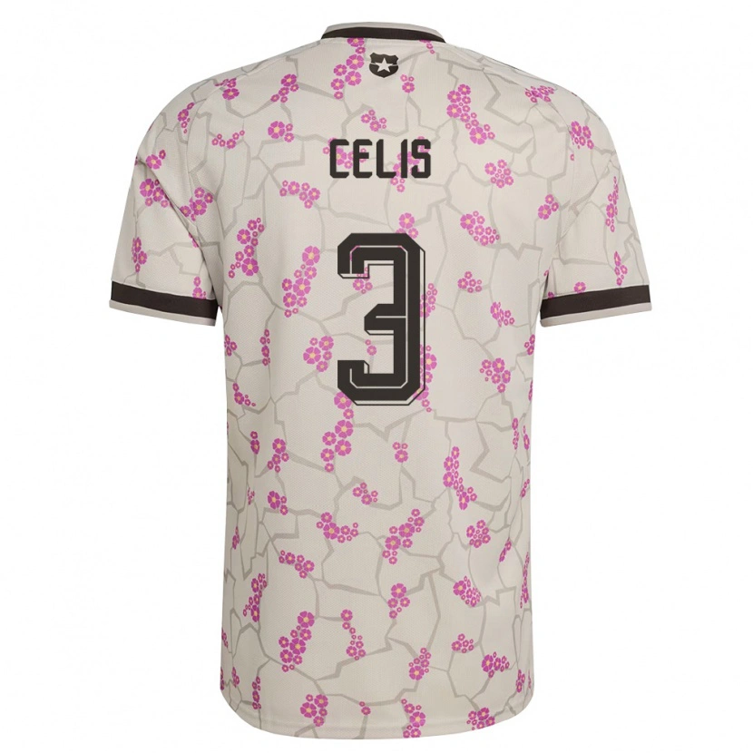 Danxen Män Chile Milovan Celis #3 Vit Lila Bortatröja Matchtröjor 26-28 Tröjor T-Tröja