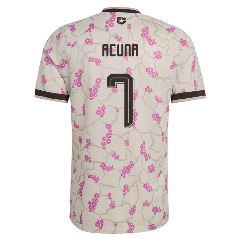 Danxen Män Chile Yenny Acuña #7 Vit Lila Bortatröja Matchtröjor 26-28 Tröjor T-Tröja