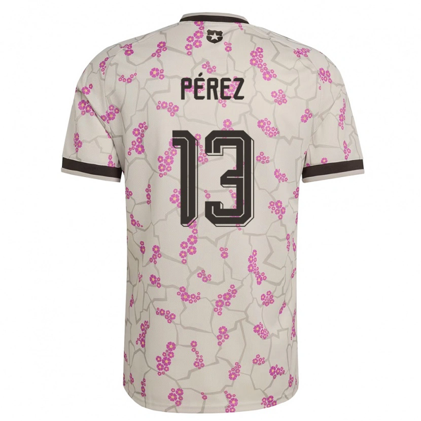 Danxen Män Chile Matías Pérez #13 Vit Lila Bortatröja Matchtröjor 26-28 Tröjor T-Tröja