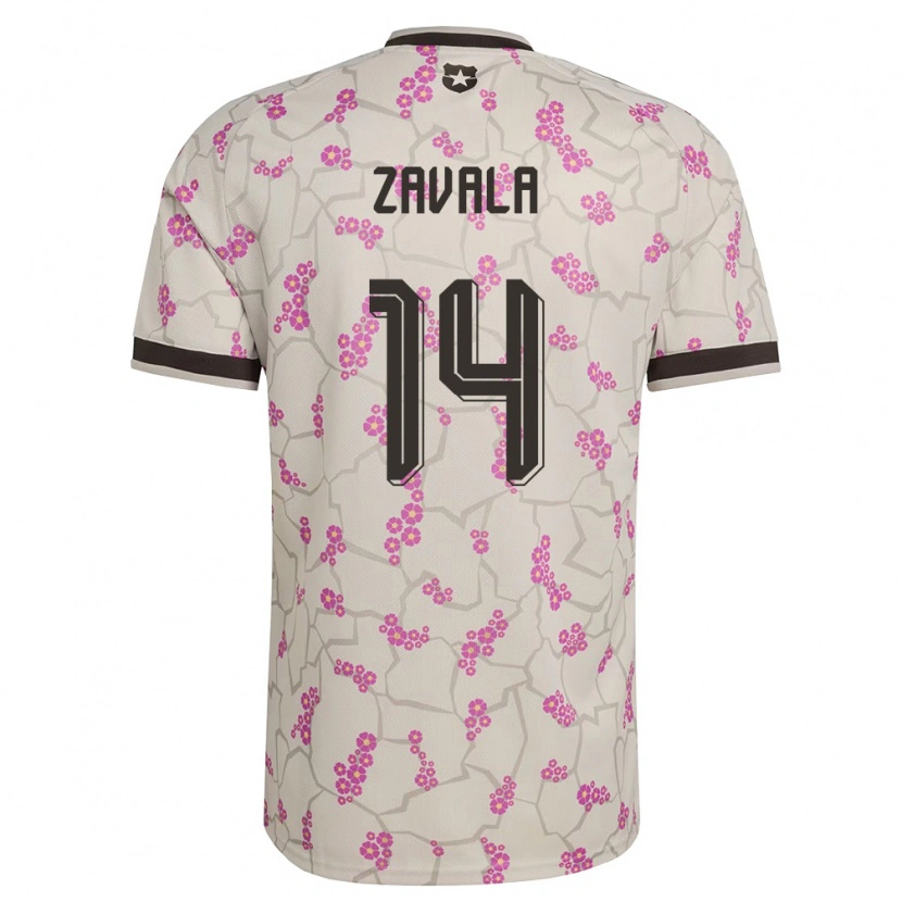 Danxen Män Chile Cristián Zavala #14 Vit Lila Bortatröja Matchtröjor 26-28 Tröjor T-Tröja