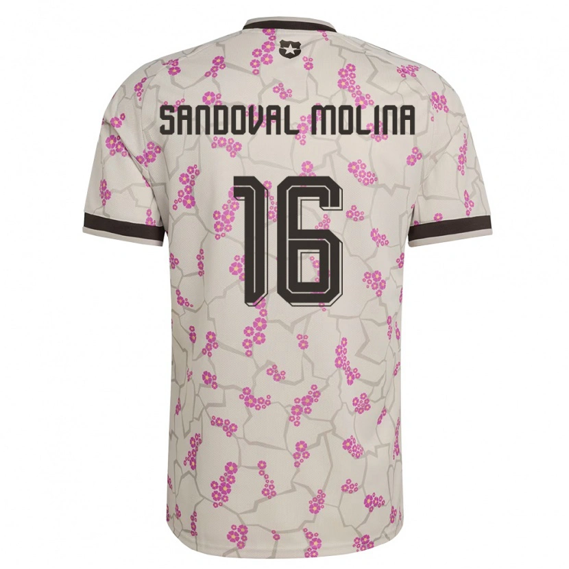 Danxen Män Chile Mario Sandoval #16 Vit Lila Bortatröja Matchtröjor 26-28 Tröjor T-Tröja