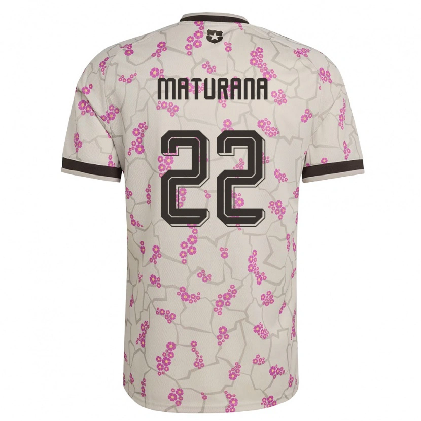Danxen Män Chile Martín Maturana #22 Vit Lila Bortatröja Matchtröjor 26-28 Tröjor T-Tröja