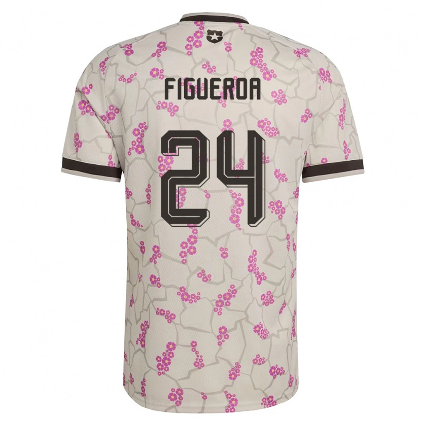 Danxen Män Chile Ámbar Figueroa #24 Vit Lila Bortatröja Matchtröjor 26-28 Tröjor T-Tröja