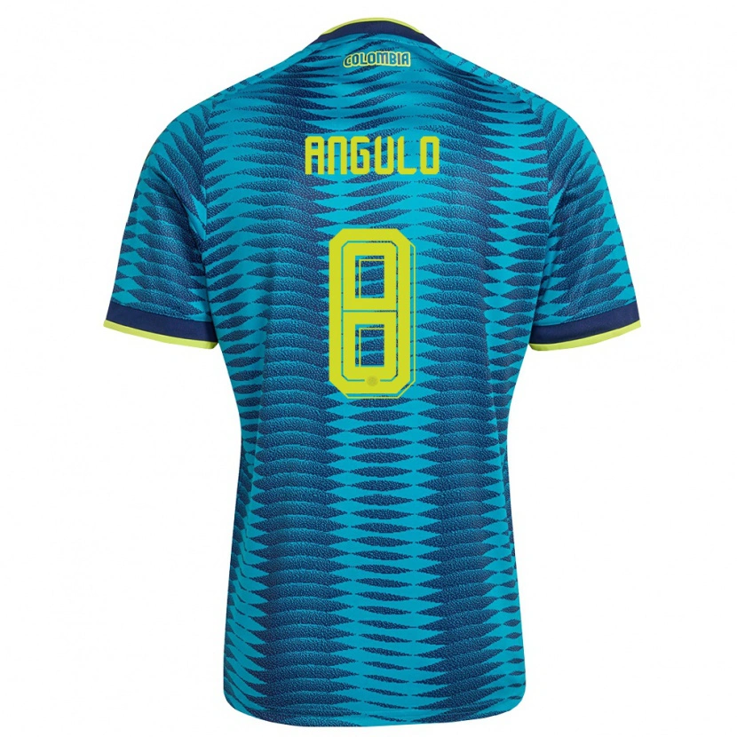 Danxen Män Colombia Álvaro Angulo #8 Blå Marin Gul Bortatröja Matchtröjor 26-28 Tröjor T-Tröja