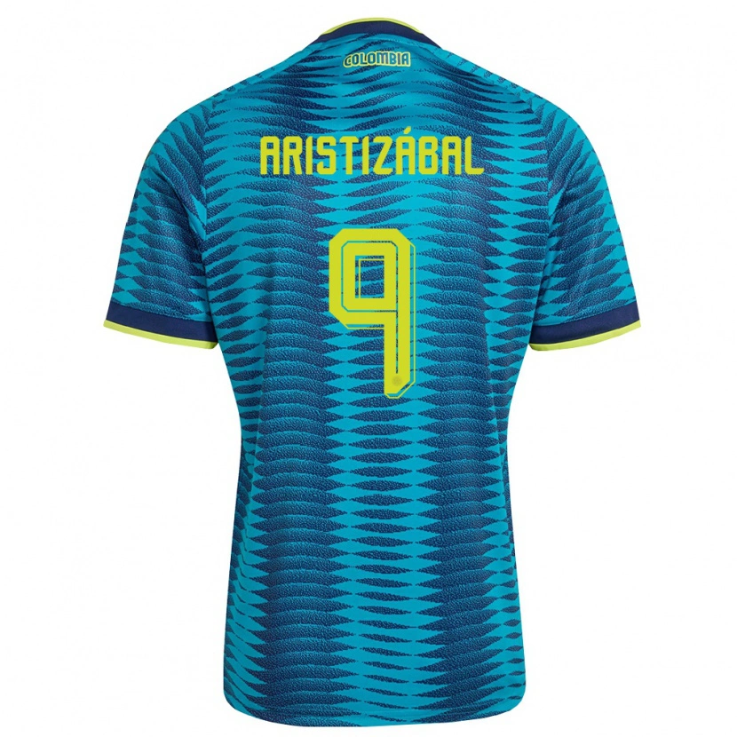 Danxen Män Colombia Emilio Aristizábal #9 Blå Marin Gul Bortatröja Matchtröjor 26-28 Tröjor T-Tröja