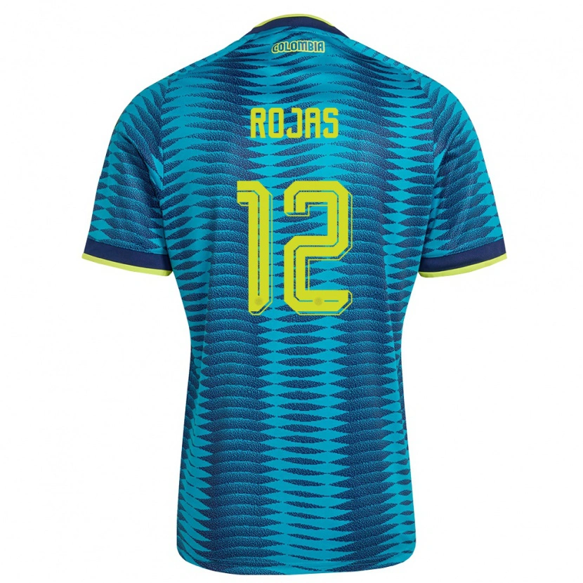 Danxen Män Colombia Alexéi Rojas #12 Blå Marin Gul Bortatröja Matchtröjor 26-28 Tröjor T-Tröja