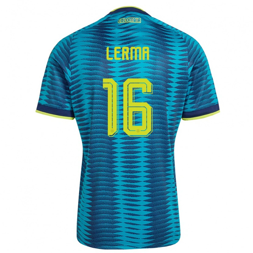 Danxen Män Colombia Jefferson Lerma #16 Blå Marin Gul Bortatröja Matchtröjor 26-28 Tröjor T-Tröja