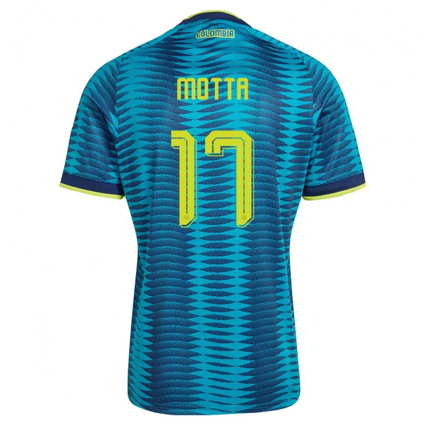 Danxen Män Colombia Cristina Motta #17 Blå Marin Gul Bortatröja Matchtröjor 26-28 Tröjor T-Tröja
