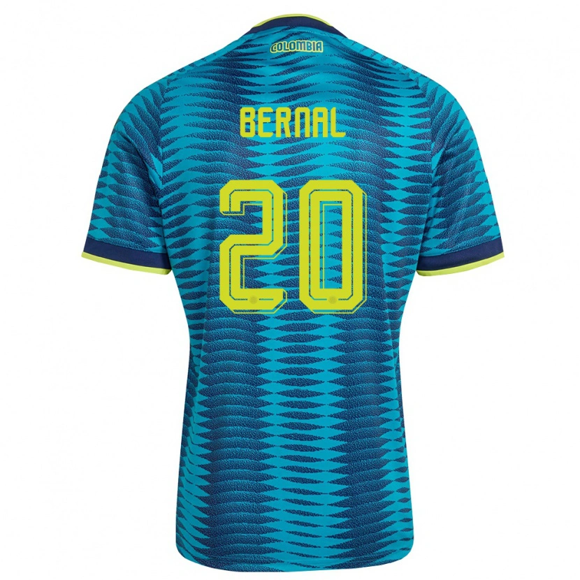 Danxen Män Colombia Nicolas Bernal #20 Blå Marin Gul Bortatröja Matchtröjor 26-28 Tröjor T-Tröja