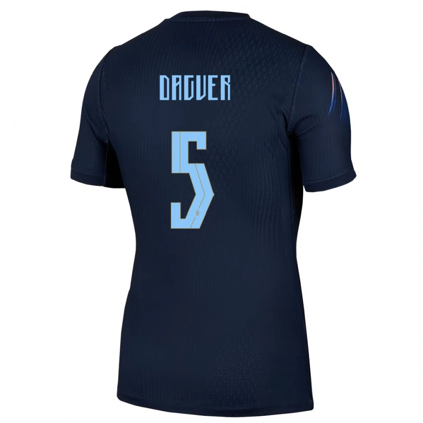 Danxen Män Uruguay Julio Daguer #5 Svart Blå Bortatröja Matchtröjor 26-28 Tröjor T-Tröja