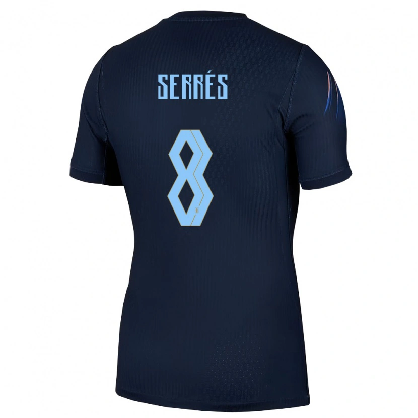 Danxen Män Uruguay Felipe Serres #8 Svart Blå Bortatröja Matchtröjor 26-28 Tröjor T-Tröja
