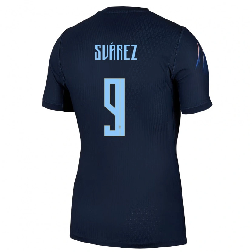 Danxen Män Uruguay Luis Suarez #9 Svart Blå Bortatröja Matchtröjor 26-28 Tröjor T-Tröja