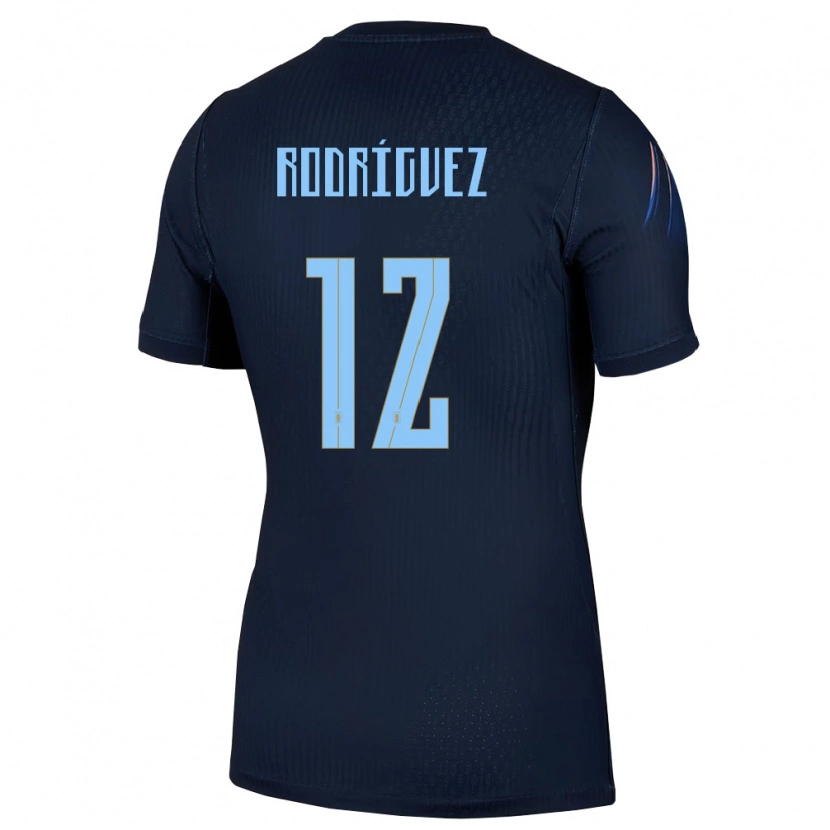 Danxen Män Uruguay Randall Rodriguez #12 Svart Blå Bortatröja Matchtröjor 26-28 Tröjor T-Tröja