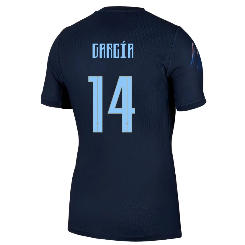 Danxen Män Uruguay Damian Garcia #14 Svart Blå Bortatröja Matchtröjor 26-28 Tröjor T-Tröja