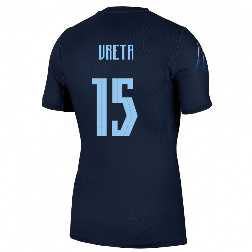 Danxen Män Uruguay Mateo Ureta #15 Svart Blå Bortatröja Matchtröjor 26-28 Tröjor T-Tröja