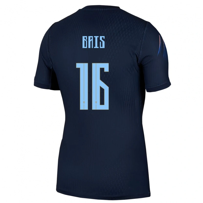 Danxen Män Uruguay Federico Bais #16 Svart Blå Bortatröja Matchtröjor 26-28 Tröjor T-Tröja