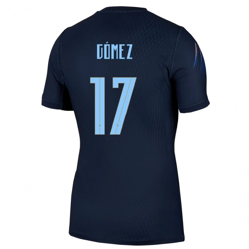 Danxen Män Uruguay Cecilia Gomez #17 Svart Blå Bortatröja Matchtröjor 26-28 Tröjor T-Tröja
