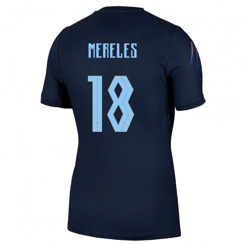 Danxen Män Uruguay Exequiel Mereles #18 Svart Blå Bortatröja Matchtröjor 26-28 Tröjor T-Tröja