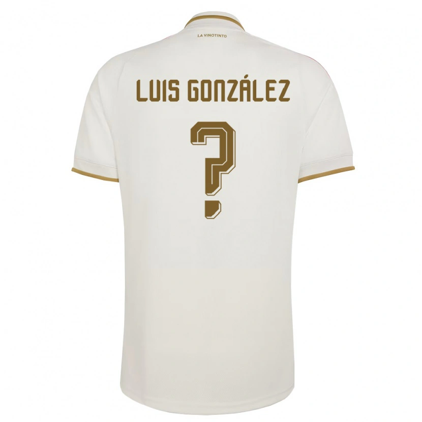 Danxen Män Venezuela Luis González #0 Off-White Gul Bortatröja Matchtröjor 26-28 Tröjor T-Tröja