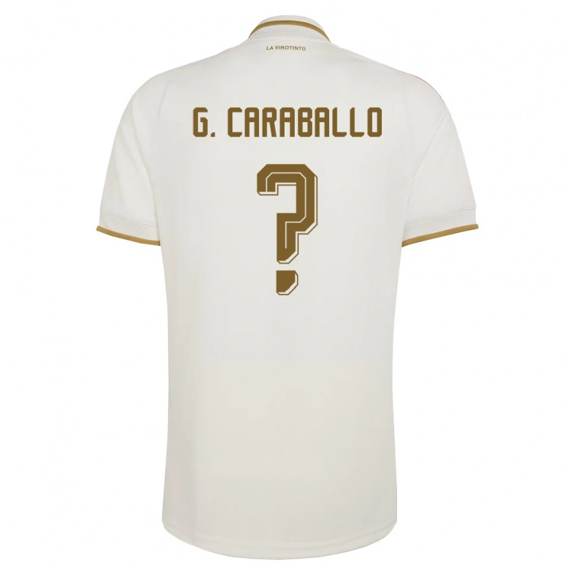 Danxen Män Venezuela Gustavo Caraballo #0 Off-White Gul Bortatröja Matchtröjor 26-28 Tröjor T-Tröja