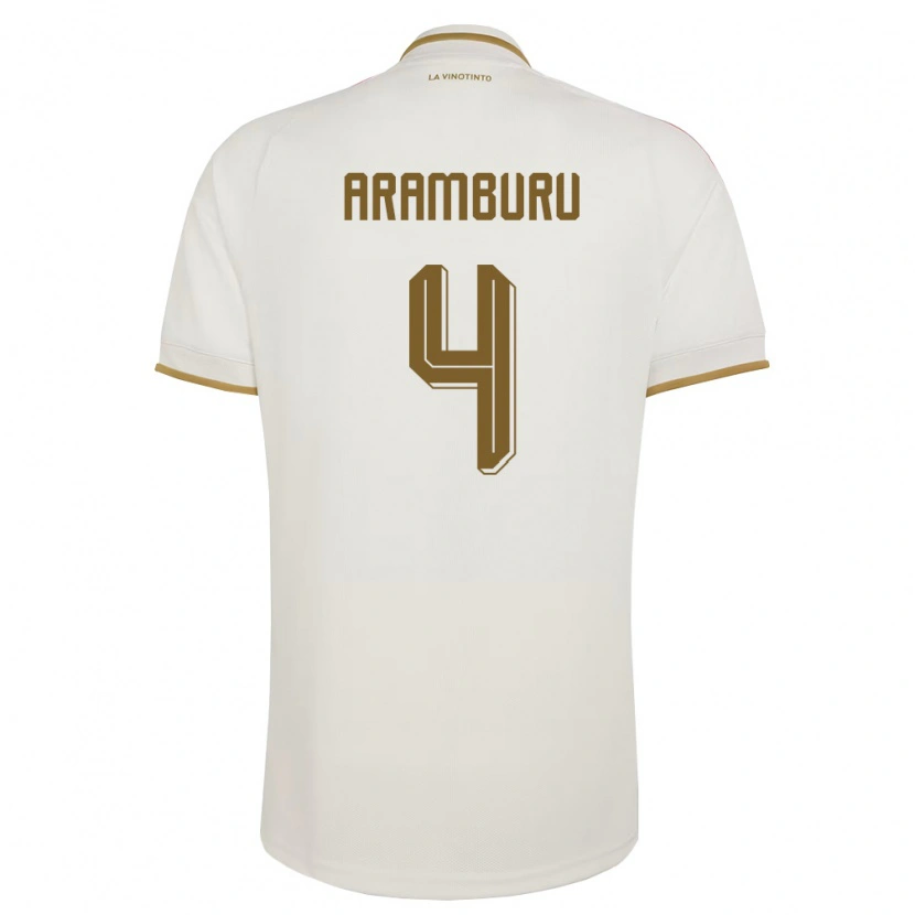 Danxen Män Venezuela Jon Aramburu #4 Off-White Gul Bortatröja Matchtröjor 26-28 Tröjor T-Tröja