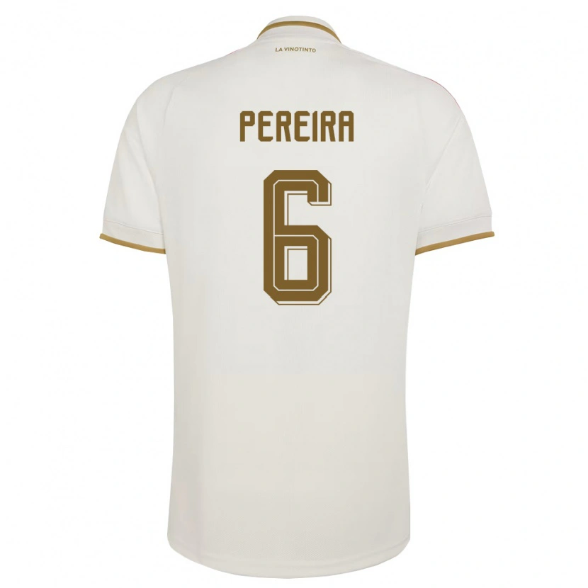 Danxen Män Venezuela Daniel Pereira #6 Off-White Gul Bortatröja Matchtröjor 26-28 Tröjor T-Tröja