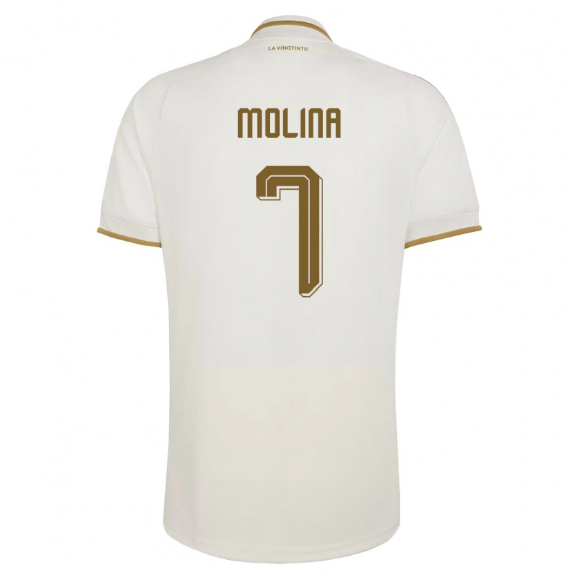 Danxen Män Venezuela Gregory Molina #7 Off-White Gul Bortatröja Matchtröjor 26-28 Tröjor T-Tröja