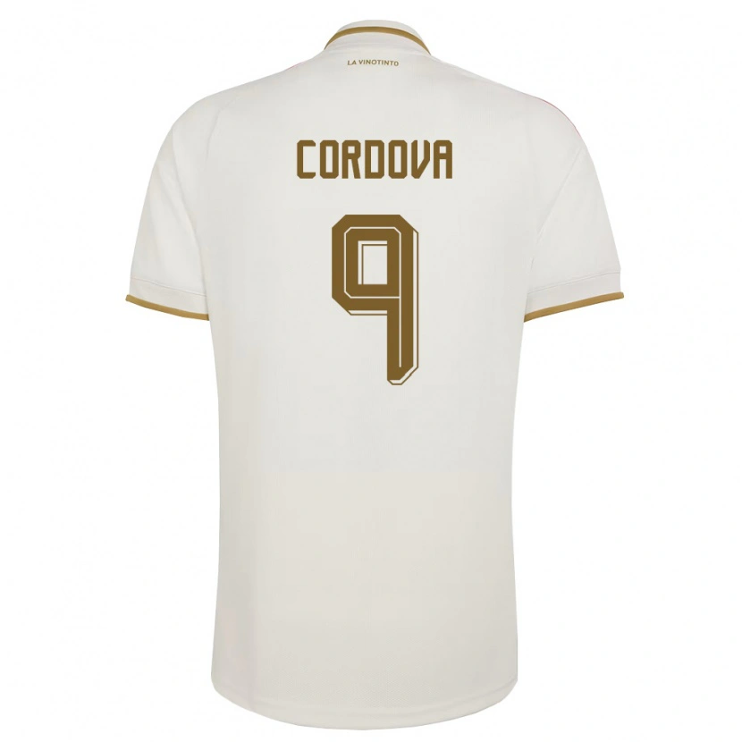 Danxen Män Venezuela Sergio Córdova #9 Off-White Gul Bortatröja Matchtröjor 26-28 Tröjor T-Tröja